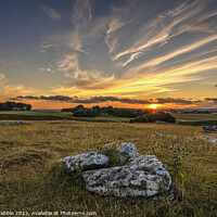 Buy canvas prints of Arbor Low sunset (1) by Chris Drabble