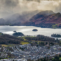 Buy canvas prints of Keswick under storm clouds (1) (revisited) by Chris Drabble