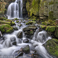 Buy canvas prints of Lumsdale waterfall and rocks by Chris Drabble