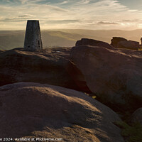 Buy canvas prints of Stanage Edge last light. by Chris Drabble
