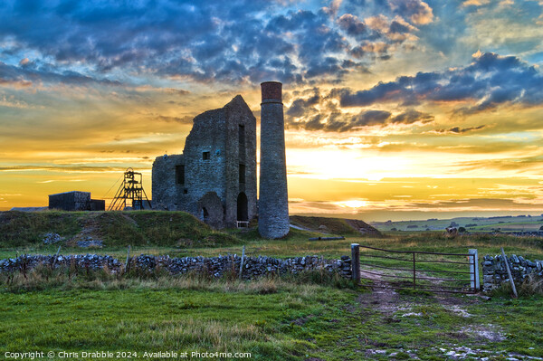 The Magpie Mine in Silhouette Picture Board by Chris Drabble