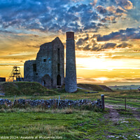 Buy canvas prints of The Magpie Mine in Silhouette by Chris Drabble