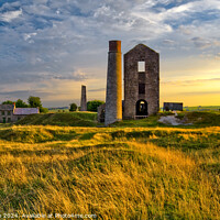 Buy canvas prints of The Magpie Mine under a sunset sky by Chris Drabble
