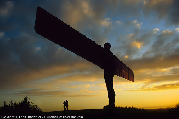Angel of the North at sunset Picture Board by Chris Drabble