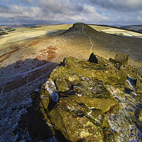 Buy canvas prints of Crook Hill in Winter, Bamford, the Peak District,  by Chris Drabble