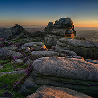 Buy canvas prints of Over Owler Tor at sunset by Chris Drabble