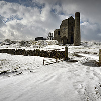 Buy canvas prints of Magpie Mine in Winter, Monyash, England by Chris Drabble