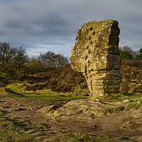 Buy canvas prints of The Cork Stone on Stanton Moor. by Chris Drabble