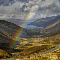 Buy canvas prints of Rainbow over Loch Maree by Chris Drabble