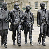 Buy canvas prints of The Beatles statue on Albert Docks, Liverpool  by Chris Drabble