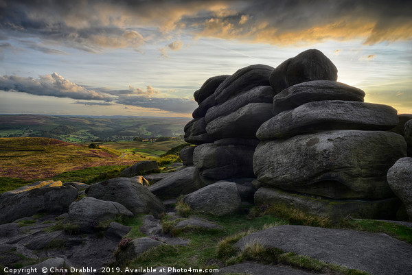 Higger Tor under sunset light                      Picture Board by Chris Drabble
