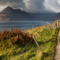 Buy canvas prints of On the coastal path from Elgol to Camasunary by Chris Drabble