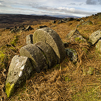 Buy canvas prints of Abandoned Mill Stones under Stanage Edge. by Chris Drabble