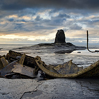 Buy canvas prints of Black Nab and the wreck of the Admiral Von Tromp. by Chris Drabble
