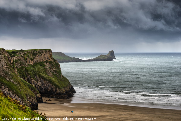 Worms Head, Rhossili Bay, the Gower Peninsula.  Picture Board by Chris Drabble