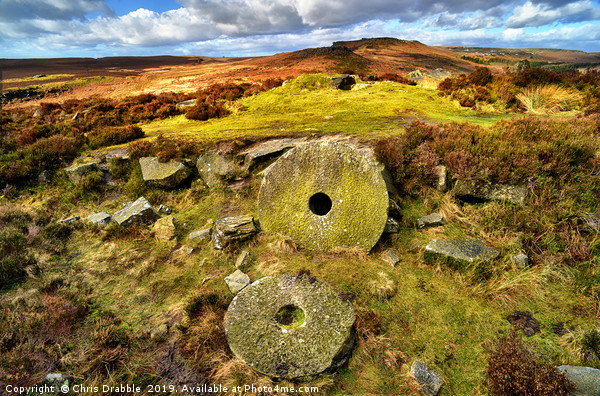 Abandoned Millstones under Burbage Edge Picture Board by Chris Drabble