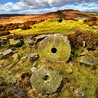 Buy canvas prints of Abandoned Millstones under Burbage Edge by Chris Drabble