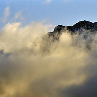 Buy canvas prints of Tryfan in a Couldren of cloud                      by Chris Drabble
