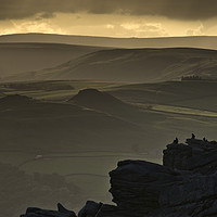 Buy canvas prints of Bamford Edge at sunset, the Peak District, England by Chris Drabble
