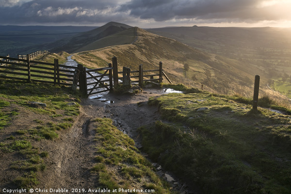 The Peakland Ridge at Dawn, Castleton, Derbyshire Picture Board by Chris Drabble