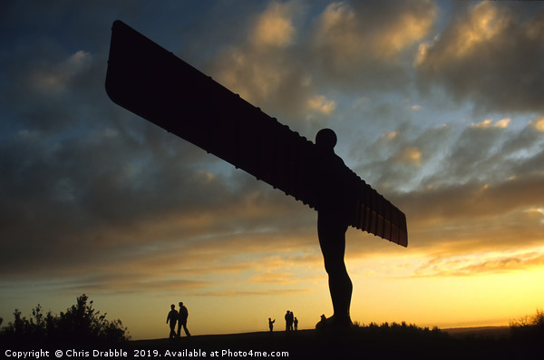 Angel of the North at sunset Acrylic by Chris Drabble