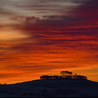 Buy canvas prints of Minninglow with light from the rising sun (1) by Chris Drabble