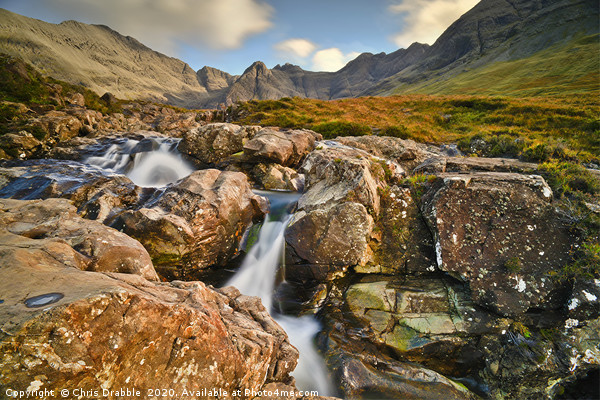 Waterfalls at the Fairy Pools Picture Board by Chris Drabble