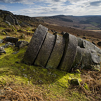 Buy canvas prints of Mill Stones, under Stanage Edge by Chris Drabble
