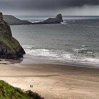 Buy canvas prints of Worms Head, Rhossili Bay by Chris Drabble