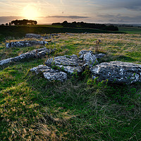 Buy canvas prints of Arbor Low stone circle at Sunset (5) by Chris Drabble