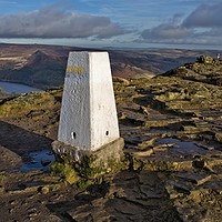 Buy canvas prints of Win Hill Pike in low Winter sun by Chris Drabble