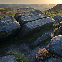 Buy canvas prints of Higger Tor at sunset by Chris Drabble