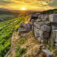 Buy canvas prints of Upper Burbage Edge in last light by Chris Drabble