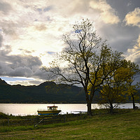 Buy canvas prints of Warm light on the Loch Duich shoreline             by Chris Drabble