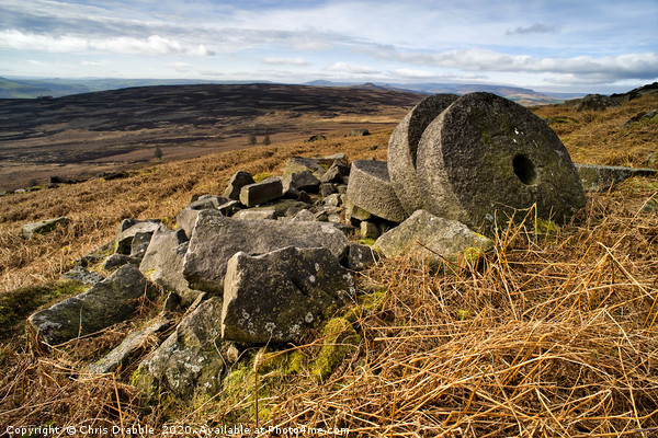 Abandoned Mill Stones, under Stanage Edge Picture Board by Chris Drabble
