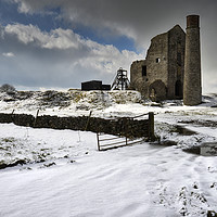Buy canvas prints of Magpie Mine in Winter, Monyash, England            by Chris Drabble