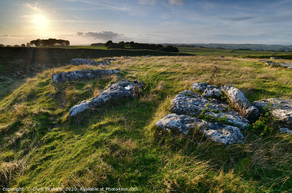Arbor Low stone circle at Sunset Picture Board by Chris Drabble