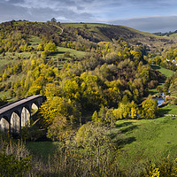 Buy canvas prints of Monsal Dale Viaduct and Upper Dale by Chris Drabble