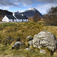 Buy canvas prints of Blackrock Cottage with Buachaille Etive Mor in the by Chris Drabble