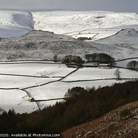 Buy canvas prints of Crook Hill and Kinder Scout in Winter by Chris Drabble