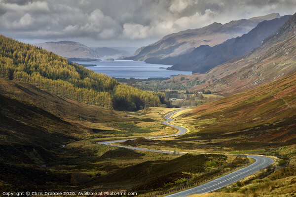 Glen Docherty with Loch Maree in the distance Picture Board by Chris Drabble