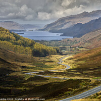 Buy canvas prints of Glen Docherty with Loch Maree in the distance by Chris Drabble