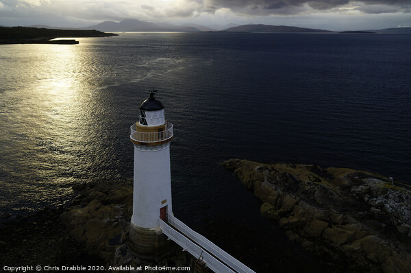 Eilean Ban lighthouse at sunset Picture Board by Chris Drabble