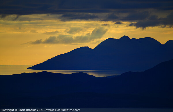 sunset from the Bealach na Ba Picture Board by Chris Drabble