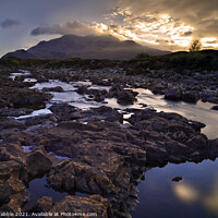 Buy canvas prints of Sunset over the Cuillin by Chris Drabble