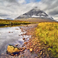 Buy canvas prints of Sky reflections at Buachaille Etive Mor by Chris Drabble