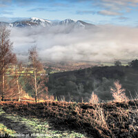 Buy canvas prints of A snow capped Skiddaw from Grisedale Pike by Chris Drabble