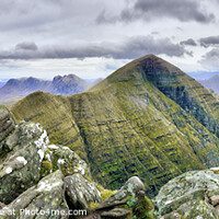 Buy canvas prints of The summit cairn of Tom na Gruagaich by Chris Drabble