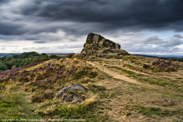 Ashover Stone and  moving clouds (2) Picture Board by Chris Drabble