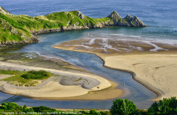 Three Cliffs Bay and beach Picture Board by Chris Drabble